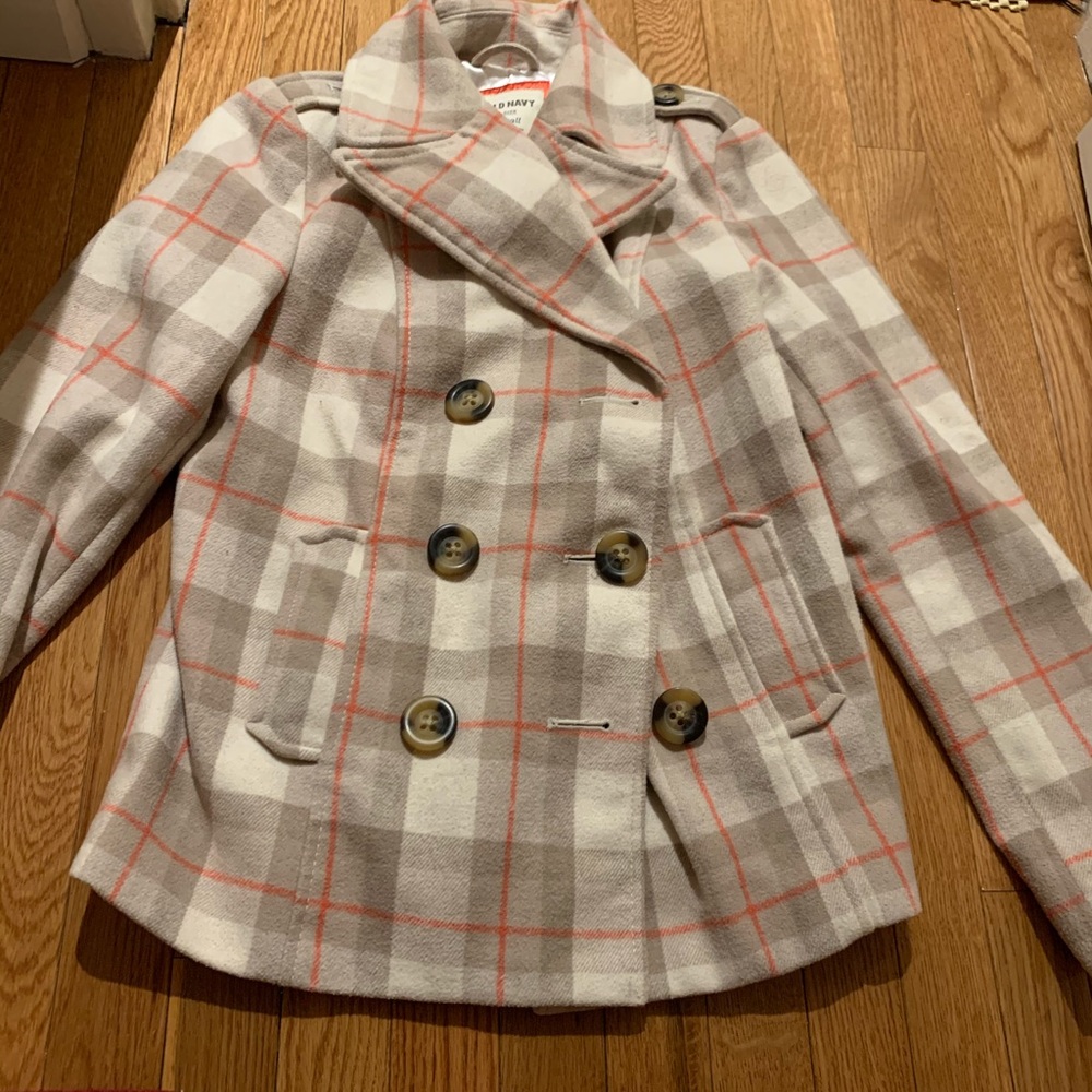 Stripped pea coat
